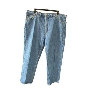 Carhartt Mens Size 48x30 Blue Denim Jeans B18 STW Medium Wash Straight Leg